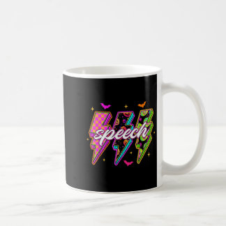 Caneca De Café Discurso Slp Retro Halloween Cor Vibrante Relâmpag