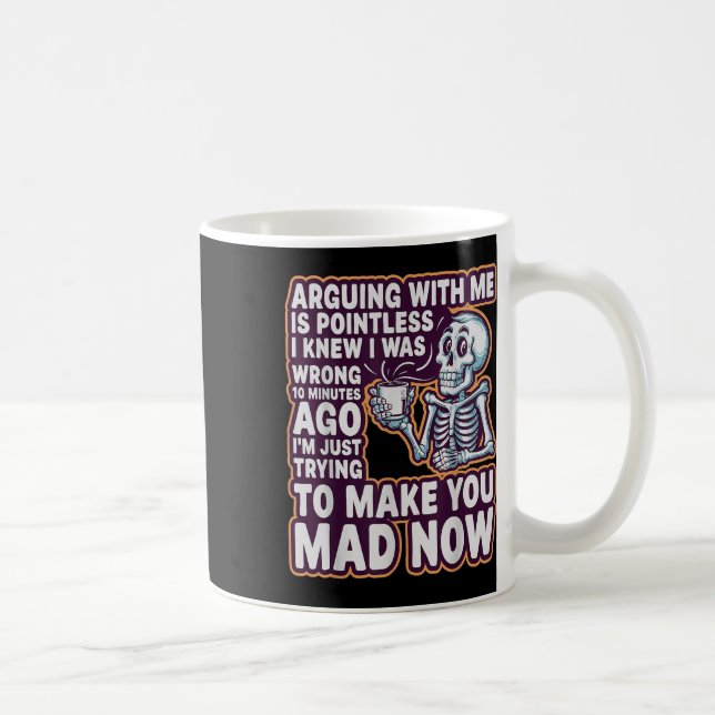 Caneca De Café Discutir Comigo é Inútil _ Engraçado Sarcástico Re (Direita)