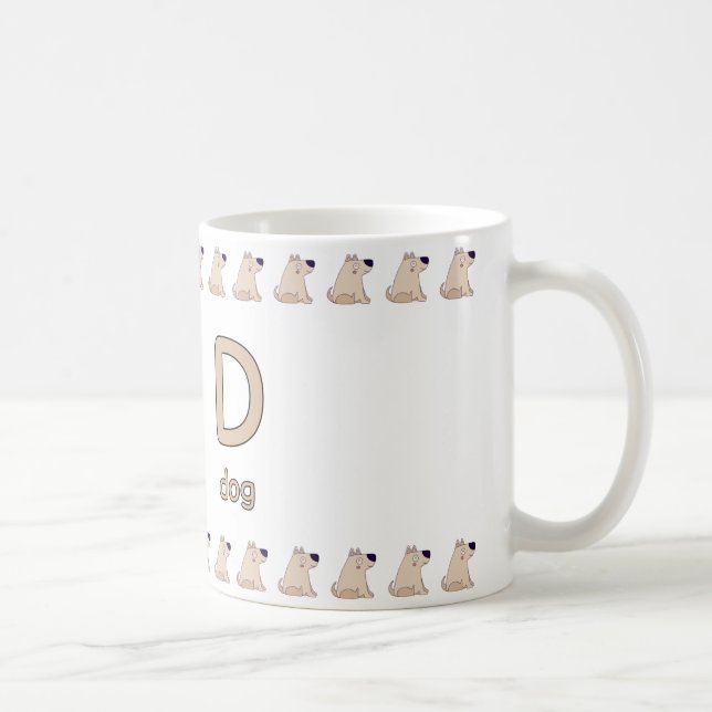 Caneca De Café DisforDog–FunAlphabetCupDesign (Direita)