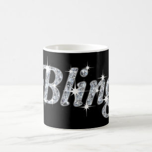 Caneca De Café Disparador de diamante prateado Girassol Texto de