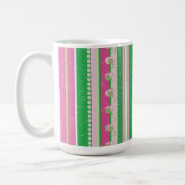 Caneca De Café Disquete Moderno Rosa, Verde, Branco