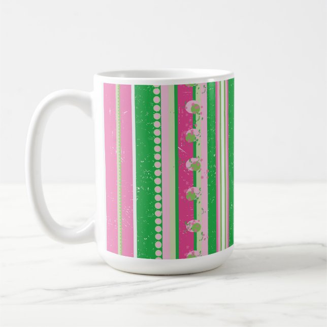 Caneca De Café Disquete Moderno Rosa, Verde, Branco (Esquerda)
