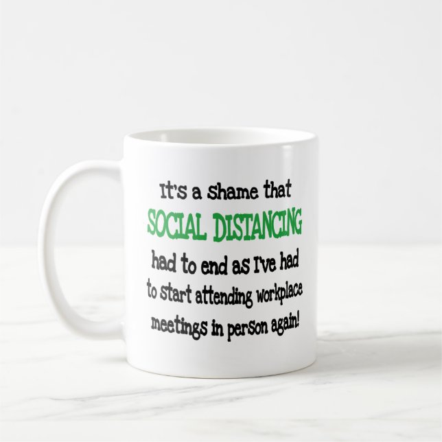 Caneca De Café Distância Social Funny Workplace (Esquerda)