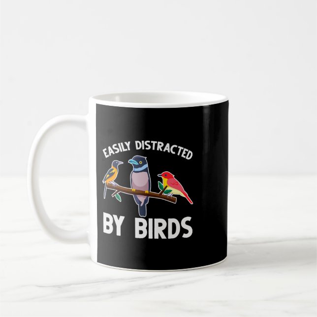 Caneca De Café Distraído Facilmente Por Aves, Ave Watchers De Ave (Esquerda)