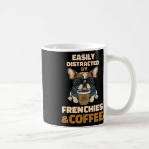 Caneca De Café Distraído Por Cães Franceses Bulldog Frenchie Café