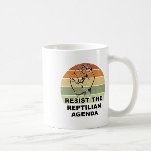 Caneca De Café Distúrbios Resistirem À Agenda Reptiliana Retrosol
