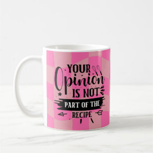 Caneca De Café Dito Divertido de Cozinha Rosa Retro