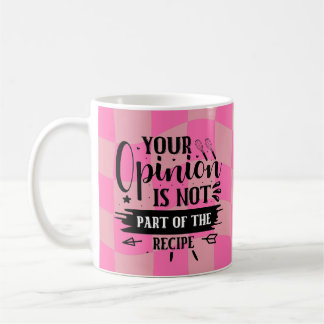 Caneca De Café Dito Divertido de Cozinha Rosa Retro