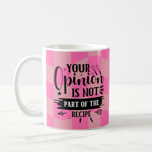 Caneca De Café Dito Divertido de Cozinha Rosa Retro (Esquerda)