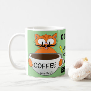 Caneca De Café Dito Divertido Gato de Desenho