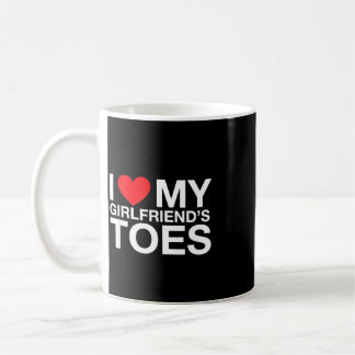 Caneca De Café Dito engraçado coração dedos do pé da minha namora