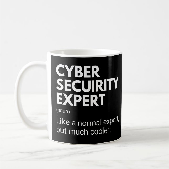 Caneca De Café Dito engraçado de especialista em segurança cibern (Esquerda)