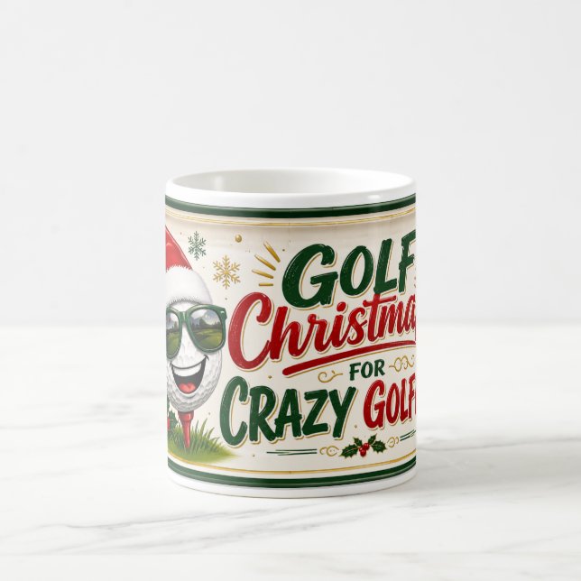 Caneca De Café Dito engraçado de Natal de golfe para golfista (Centro)