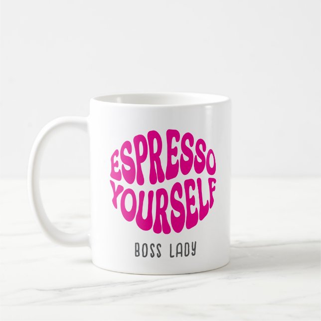 Caneca De Café Dito Engraçado Nome Retro Espresso Você Mesmo Mode (Esquerda)