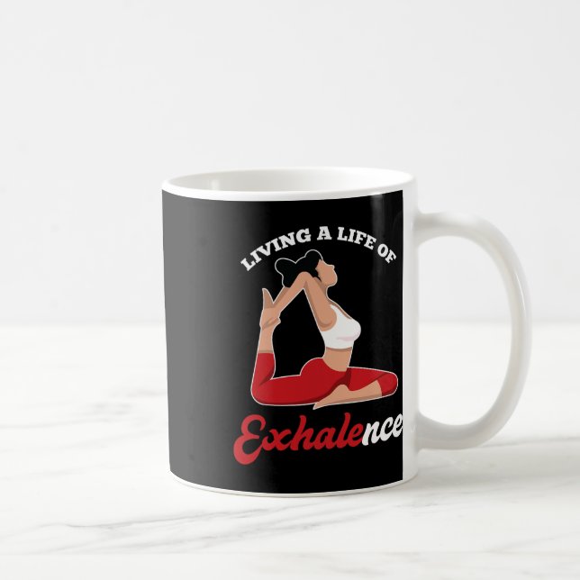 Caneca De Café Ditos de Yoga Com Pose Exale e Respiração  (Direita)