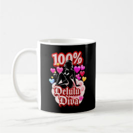 Caneca De Café Diva Delulu 100 Por Cento Divertida e Confiante - 