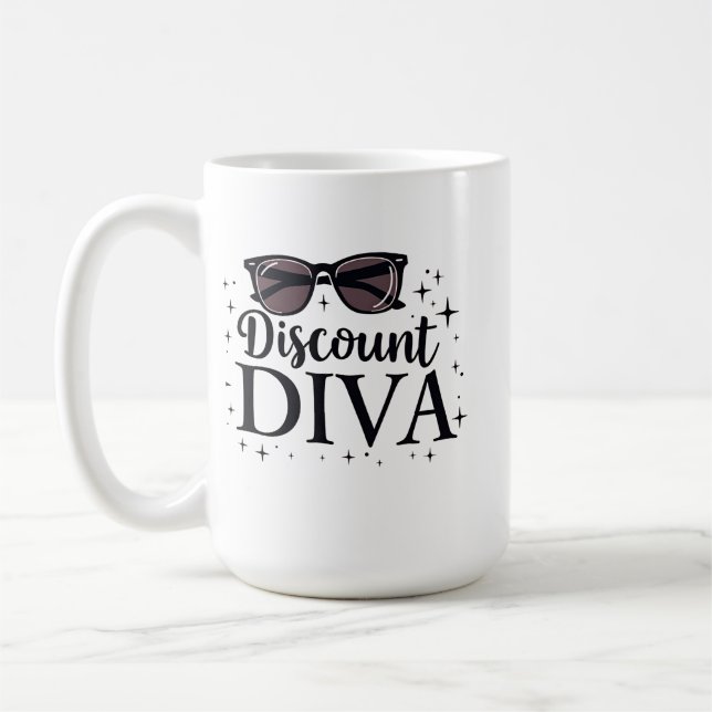Caneca De Café Diva do Desconto - Rainha da Compras Chic e Espert (Esquerda)