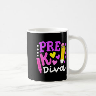 Caneca De Café diva do pré-k engraçado bem-vindo de volta à escol