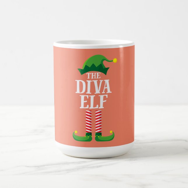 Caneca De Café Diva Elf Matching Family Group Festa de Natal (Centro)