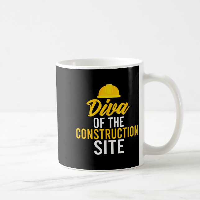 Caneca De Café Diva Of The Construction Site Funny Construction W (Direita)