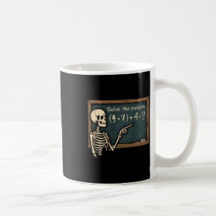Caneca De Café Diversão 67 Meme Brainrot Piada Halloween Esquelet