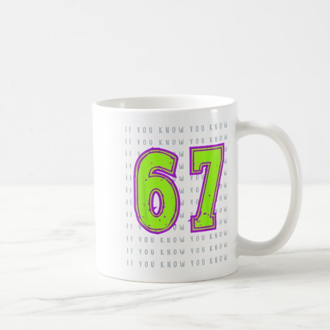 Caneca De Café Diversão 6 7 6 7 Memória Design (Direita)