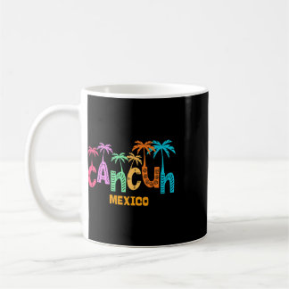 Caneca De Café Diversão Cancun México Palmeira Tipografia Colorid