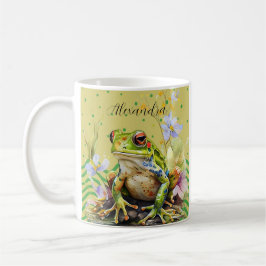 Caneca De Café Diversão com Aquarela de Sapo Moderna Piada 