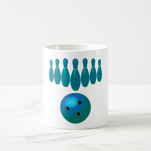 Caneca De Café Diversão com Bola e Pinos de Boliche (Criador carregado)