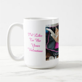 Caneca De Café Diversão com Foto de Gato Ruivo do Dia dos Namorad
