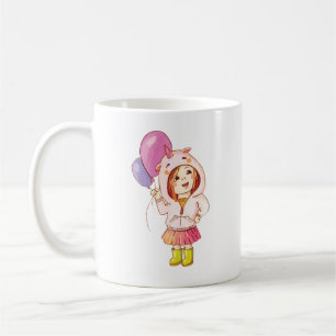 Caneca De Café Diversão da Garota do Unicórnio