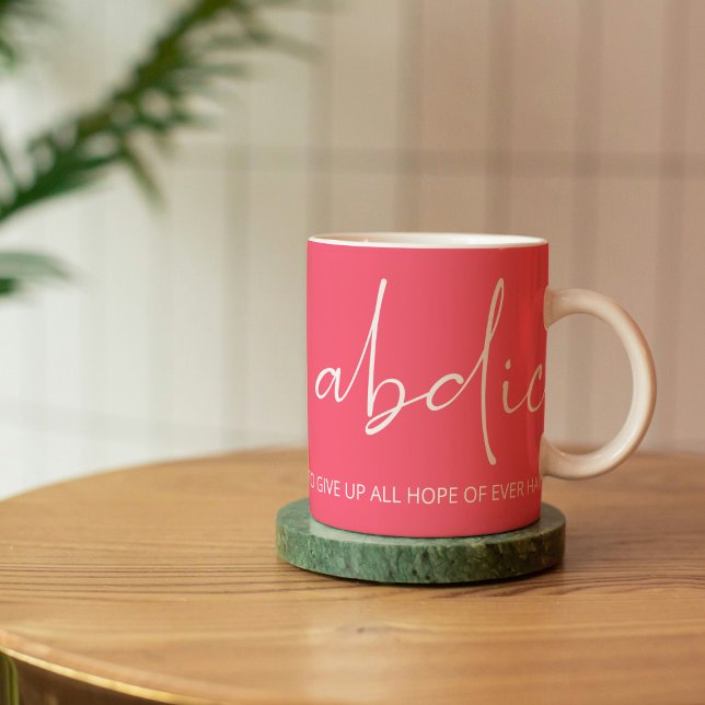Caneca De Café Diversão da Lição Citando Tipografia Rosa (Criador carregado)