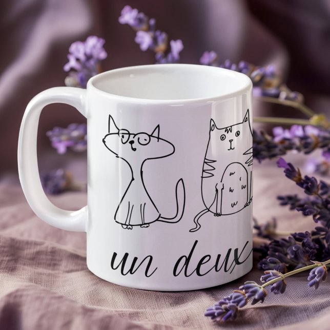Caneca De Café Diversão de Cat Person Un Deux Trois (un deux trois cat coffee mug)