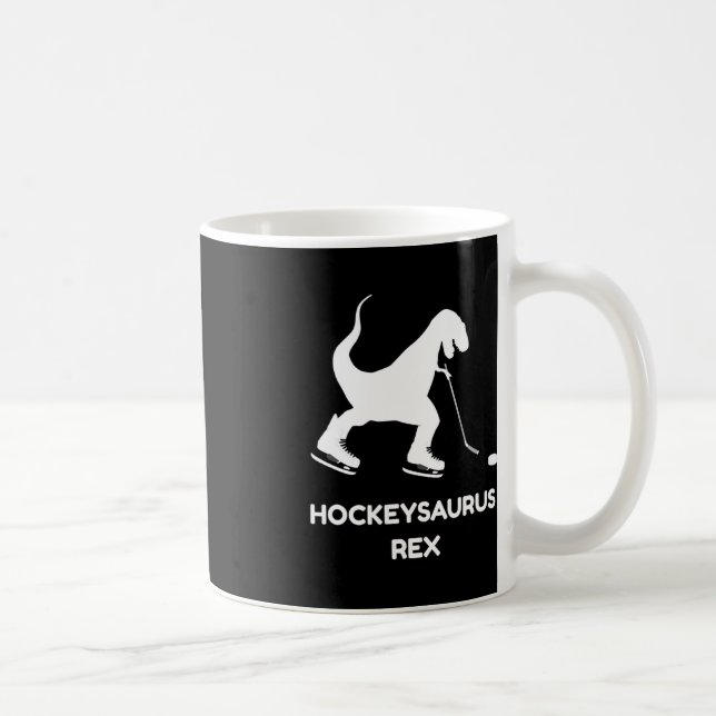 Caneca De Café Diversão De Dinossauro De Hóquei No Gelo T Rex (Direita)