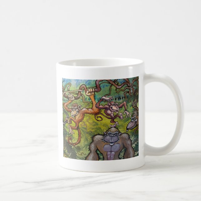 Caneca De Café Diversão de macacos (Direita)