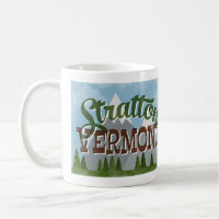 Diversão de Stratton Vermont Retro Montanhas Snowy