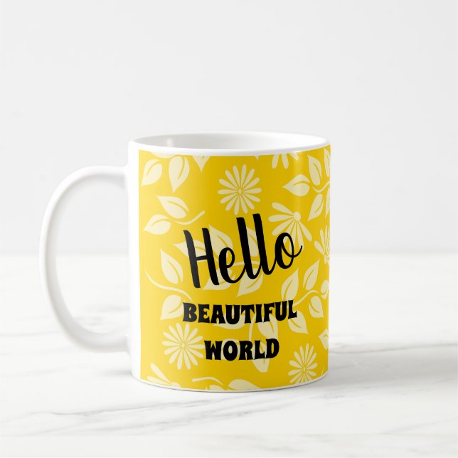 Caneca De Café Diversão Deixa a disiz o padrão amarelo brilhante  (Esquerda)