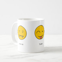 Caneca De Café Diversão do Design do Smiley face de nome personal