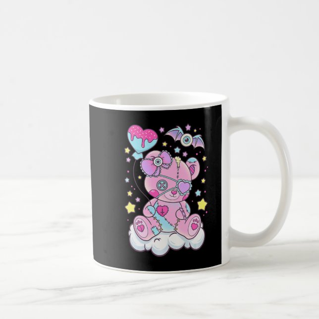 Caneca De Café Diversão do Gótico Kawaii Pastel Bonito Urso Cêmul (Direita)