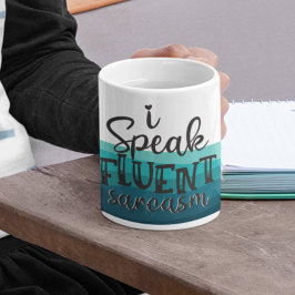 Caneca De Café Diversão eu falo ondas azuis de sarcasmo fluente