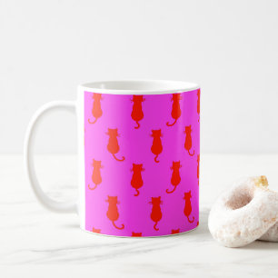 Caneca De Café Diversão Felina Para Sempre Gatos Vermelhos Capric