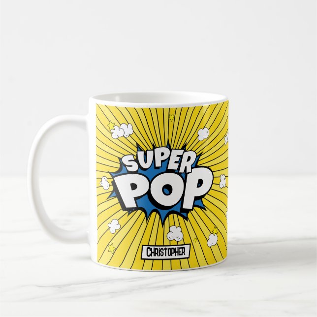 Caneca De Café Diversão Fofa 'Brega' SUPER POP! Piada de Pipoca | (Esquerda)