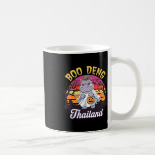 Caneca De Café Diversão Halloween Moo Deng Hippo Baby