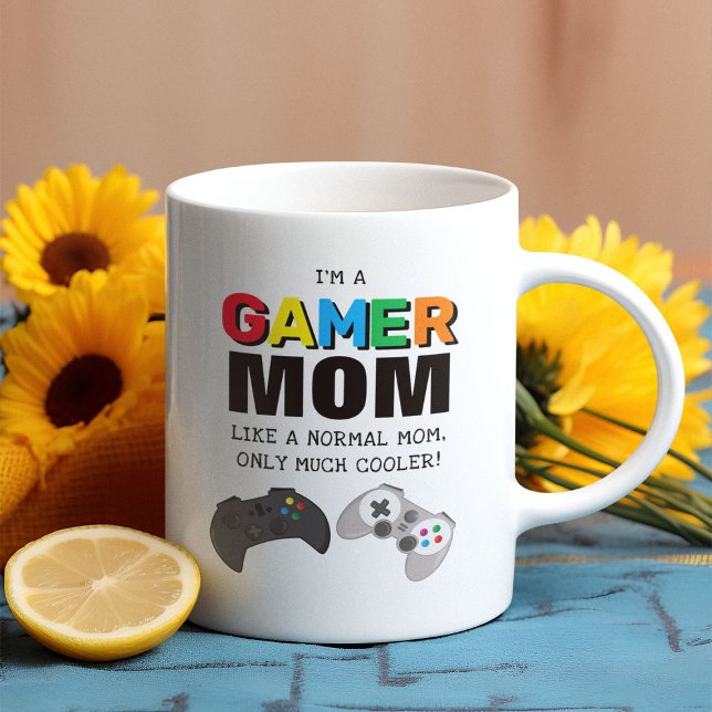 Caneca De Café Diversão Legal de 'Mãe Gamer'  (Criador carregado)