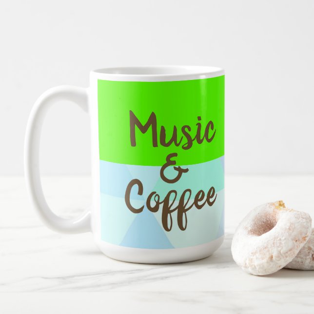 Caneca De Café Diversão leve e brilhante Café e Música (Com Donut)