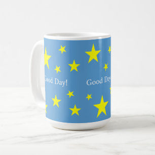 Caneca De Café Diversão personalizada, estrelas amarelas do Ouro,