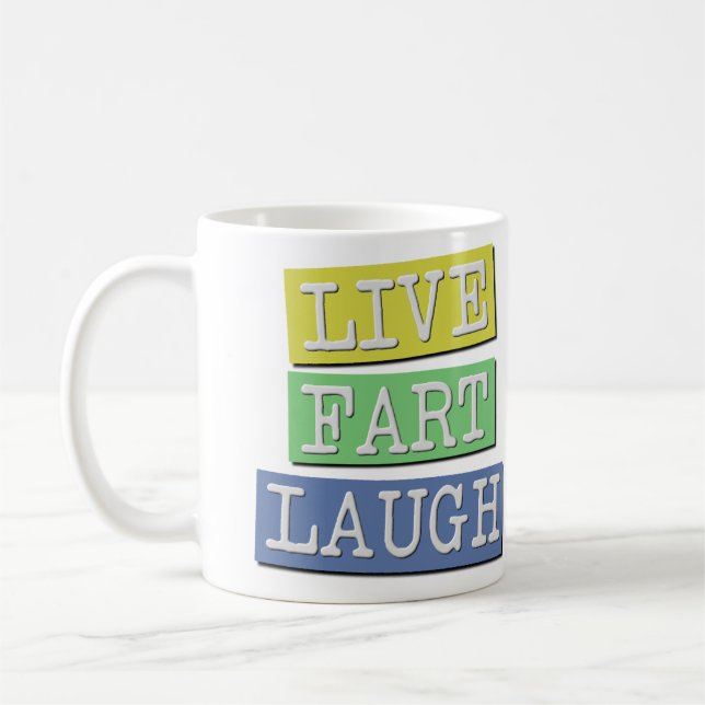 Caneca De Café Diversão Riso Peido Ao Vivo (Esquerda)
