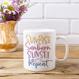 Caneca De Café Diversão Sunrise Sunset Repetir Personalizado