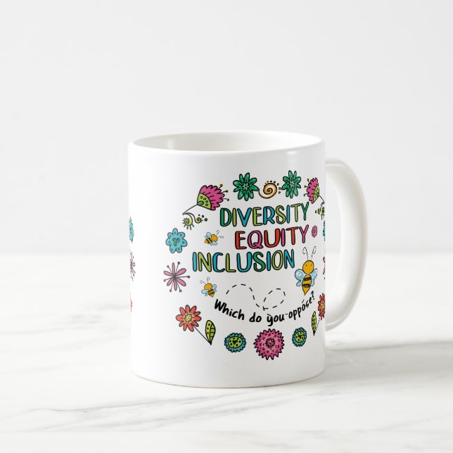 Caneca De Café Diversidade Equidade Inclusão (Frente Esquerda)