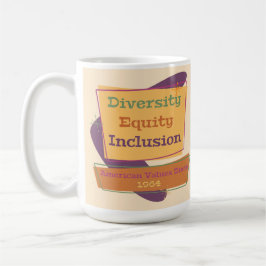 Caneca De Café Diversidade Equidade Inclusão; Valores Americanos 